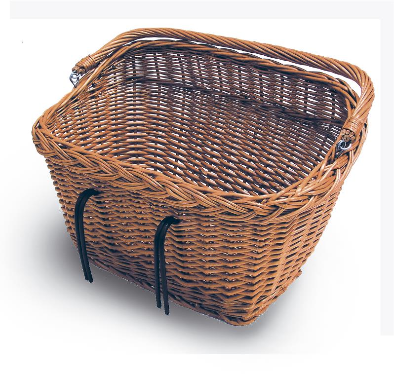 Panier Vélo En Osier Tressé Main – Avec Sangles Cuir, Prêt à Fixer Sur Guidon Ou Scooter – Marron - 3