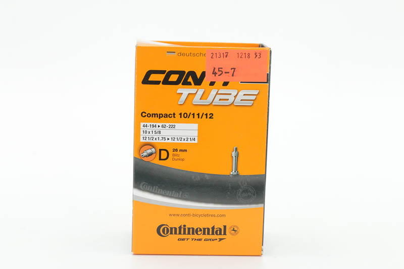 Camera D'Aria Continental Compact 10/11/12 – Valvole Schrader E Dunlop, 44-62/194-222