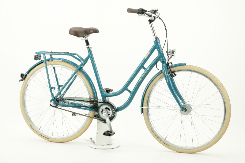 Flyke 1949 28 Zoll Nostlagie Damenrad 3-Gang Nabenschaltung mit Rücktrittbremse blau Rahmenhöhe: 55 cm