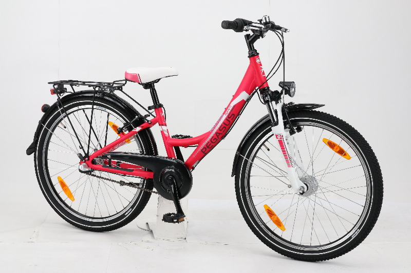 T&Y Trade 24 Zoll Mädchenfahrrad - 3 Gang Nexus Mit STVO Beleuchtung