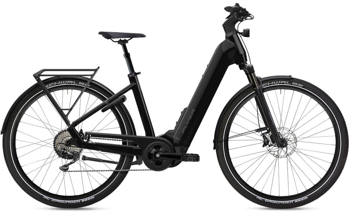 Flyer Upstreet 7.10 Trekking E-Bike 10-Gang Deore 95Nm 750Wh Fit System 20.1 Ah erwachsenenfahrrad 10 Gang Kettenschaltung schwarz Flyer Rahmenhöhe: M