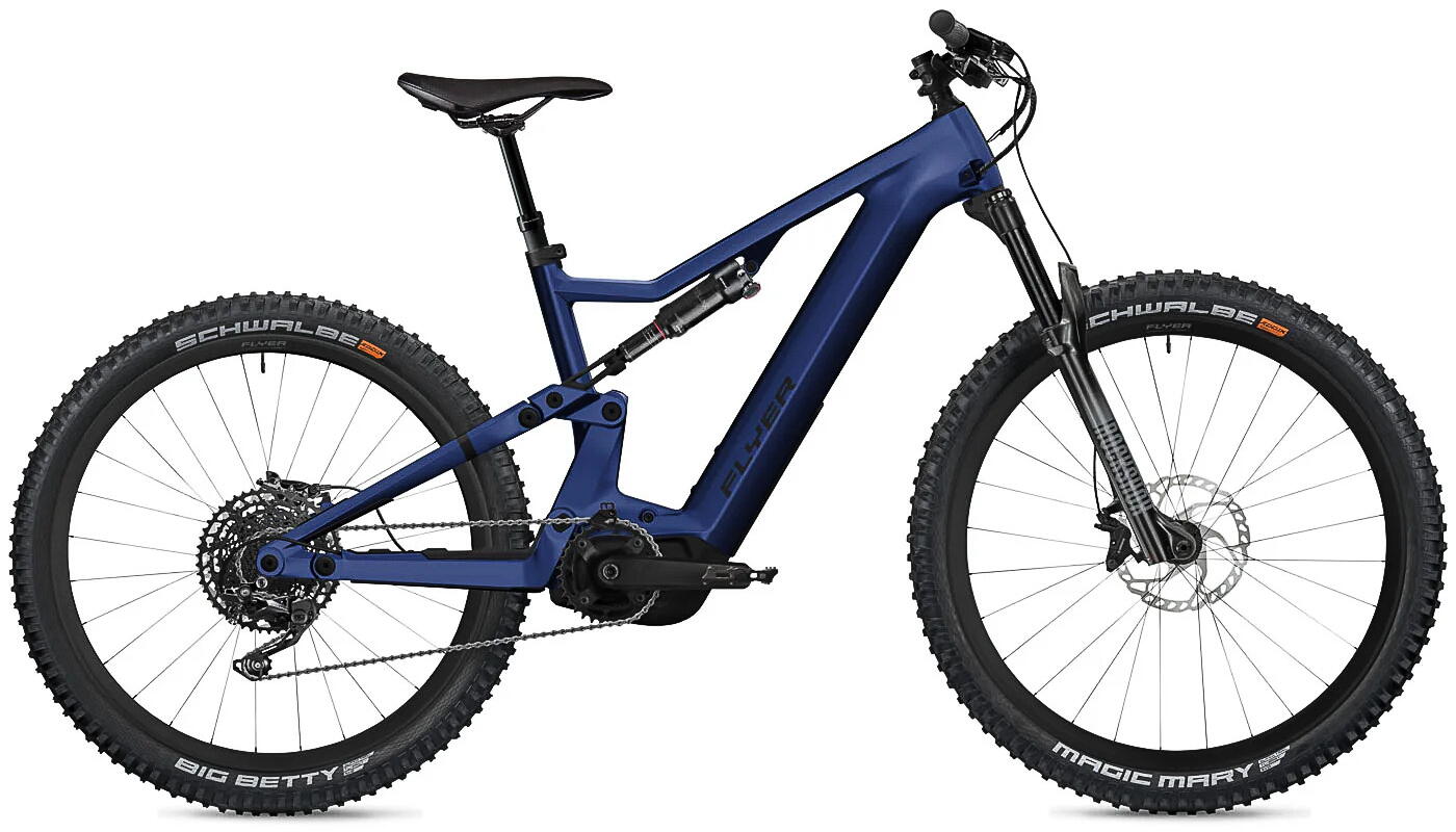 Flyer UprocX 2.10 Fullsuspension E-MTB 4-Gelenker Deore 11-Gang 630Wh Fit System 17.5 Ah erwachsenenfahrrad 11 Gang Kettenschaltung blau FIT Rahmenhöhe: L