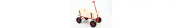Top Bollerwagen  Holz  natur/rot