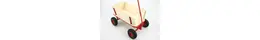 Top Bollerwagen  Holz  natur/rot