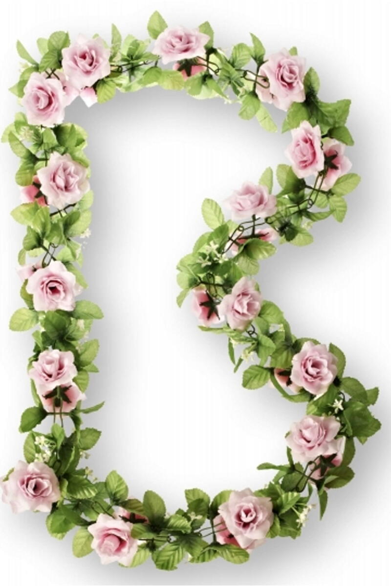 Basil Flower Garland Rose 50269