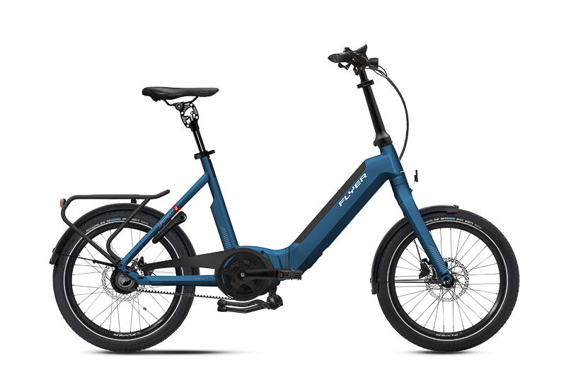 Flyer Upstreet 2 7.43 Falt-E-Bike 20" mit 5-Gang Nexus Freilauf, Gates, 65Nm, 500Wh 13.4 Ah 5 Gang Nabenschaltung mit Freilauf blau Bosch Rahmenhöhe: One size