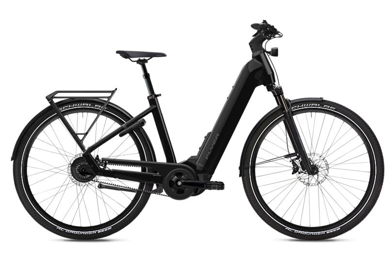 Flyer Upstreet 7.43 Trekking E-Bike 5-Gang Nexus Freilaufnabe Carbon Drive 75Nm Motor 17.5 Ah erwachsenenfahrrad 5 Gang Nabenschaltung mit Freilauf schwarz FIT Rahmenhöhe: S
