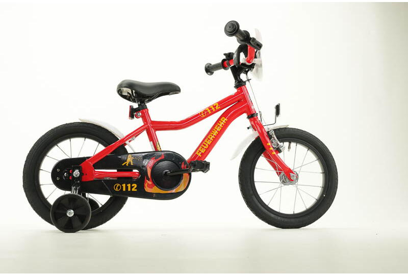 Feuerwehr 14 Zoll Kinderrad mit Rücktrittbremse rot Rahmenhöhe: 23 cm