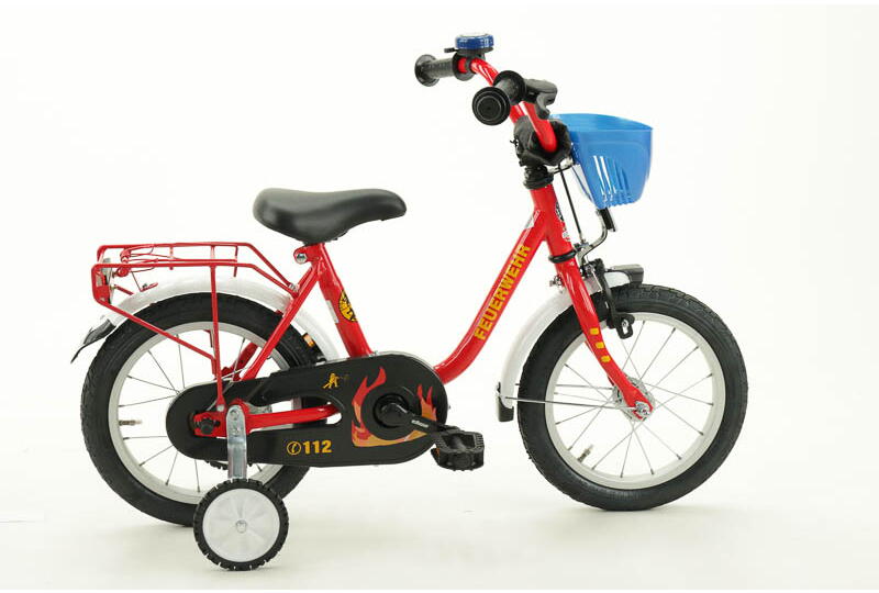 Feuerwehr 14 Zoll Kinderrad mit Rücktrittbremse rot Rahmenhöhe: 25 cm
