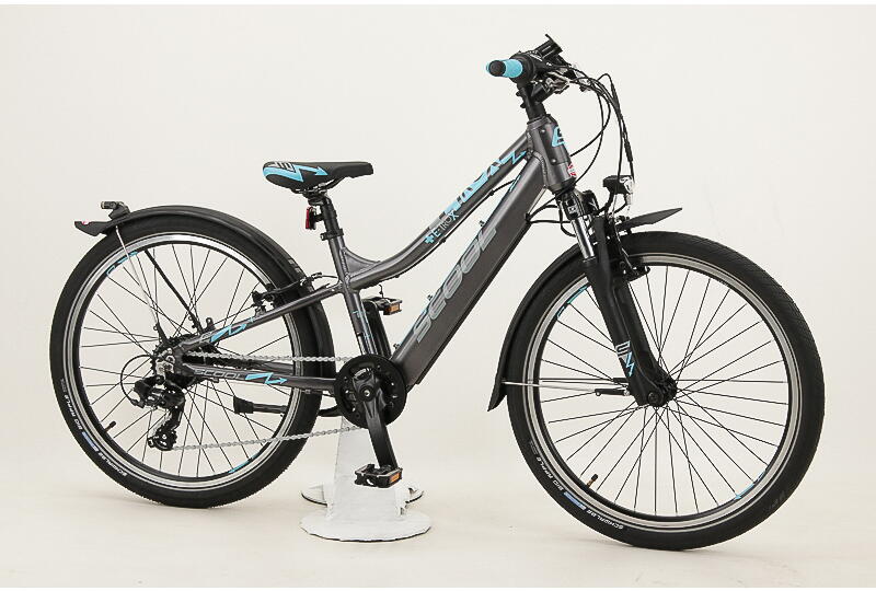 S COOL e-troX aloy 7-S 24 Zoll Jugend-E-Bike 7-Gang Kettenschaltung grau S COOL Rahmenhöhe: 32 cm