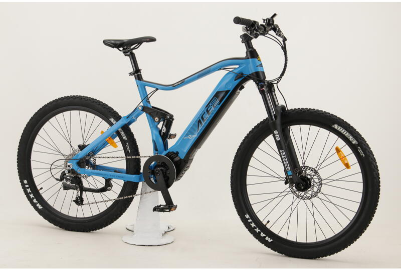 CycleDenis Ace2 RD-M01 MTB 27,5" Fullsuspension-MTB E-Bike 10-Gang Kette Mittelmotor 16 Ah Herrenfahrrad 10 Gang Kettenschaltung blau Rahmenhöhe: 51 cm