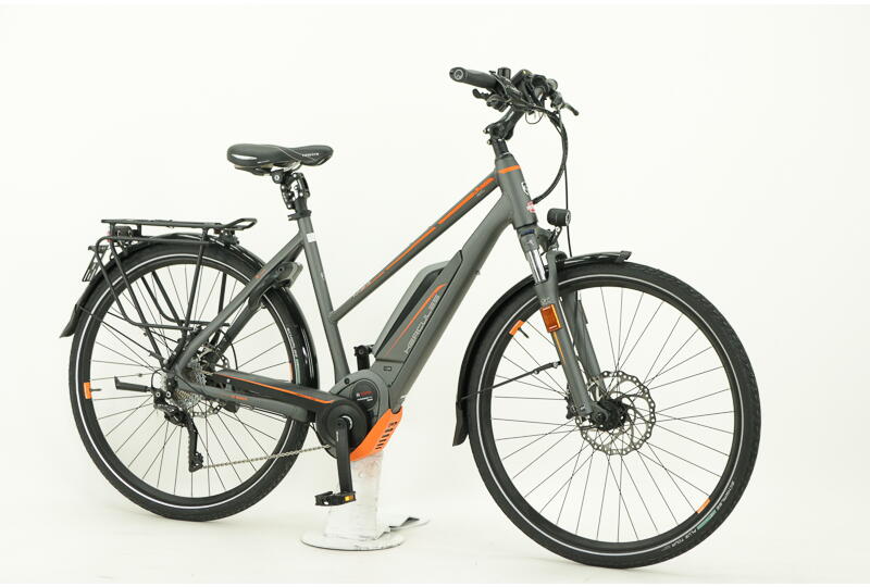 Hercules Futura45 28 Zoll Trapez E-Bike 10-Gang Kettenschaltung 400Wh 13,4Ah Akku grau Bosch Rahmenhöhe: 53 cm