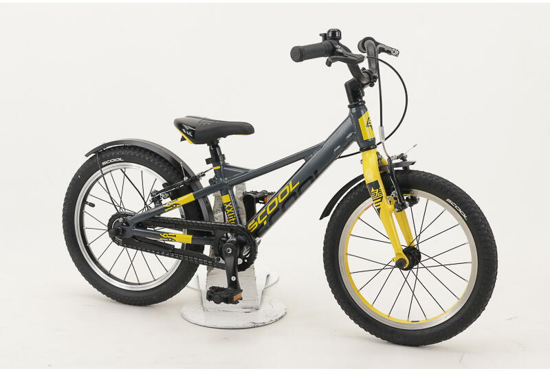 S'cool XXlite EVO 16" Alu-Kinderrad mit Freilaufnabe 16 Zoll kinderfahrrad Ohne Schaltung grau Rahmenhöhe: 22 cm