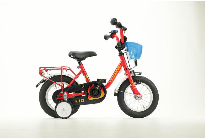 Feuerwehr 12 Zoll Kinderrad mit Rücktrittbremse rot Rahmenhöhe: 23 cm