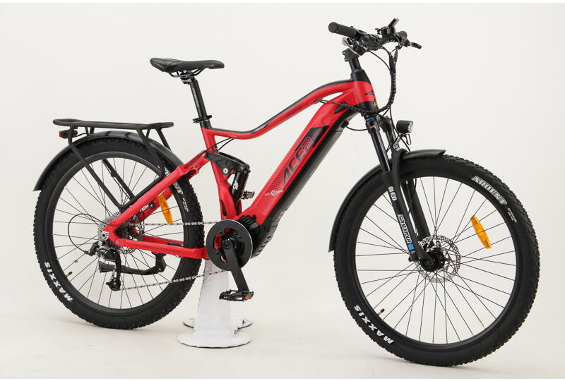 CycleDenis Ace2 RD-M01 ATB 27,5" Fullsuspension Street-MTB E-Bike 10-Gang Kette Mittelmotor 16 Ah 10 Gang Kettenschaltung rot Rahmenhöhe: 46 cm