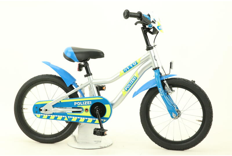 Polizei 16 Zoll Kinderrad K-Frame mit Rücktrittbremse silber Rahmenhöhe: 21 cm