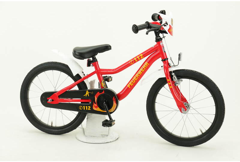 Feuerwehr 18 Zoll Kinderrad in MTB-Optik mit Rücktrittbremse rot Rahmenhöhe: 24 cm