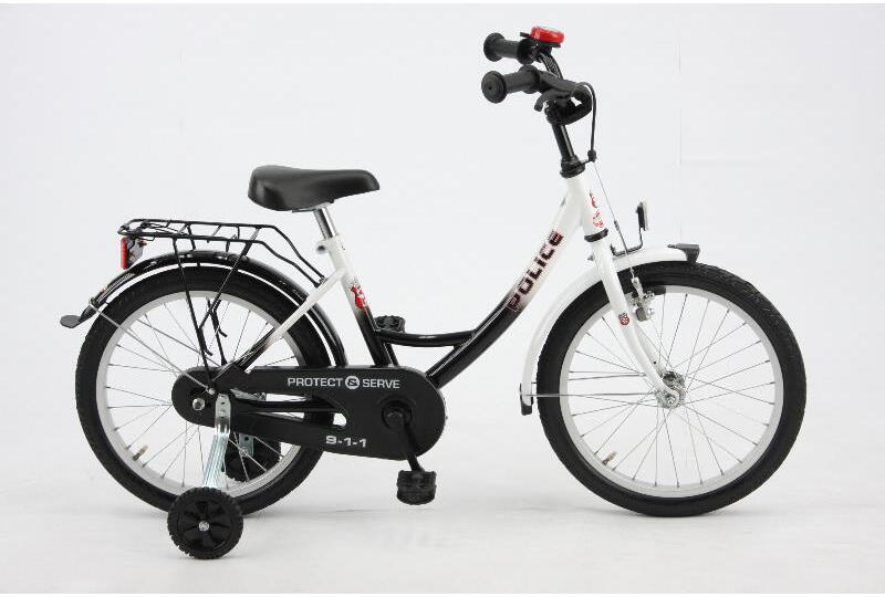 Police Kinderrad 18 Zoll mit Rücktrittbremse schwarz Rahmenhöhe: 31 cm