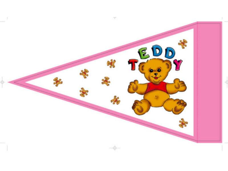 Göckener Teddy / Wimpel rose/pink