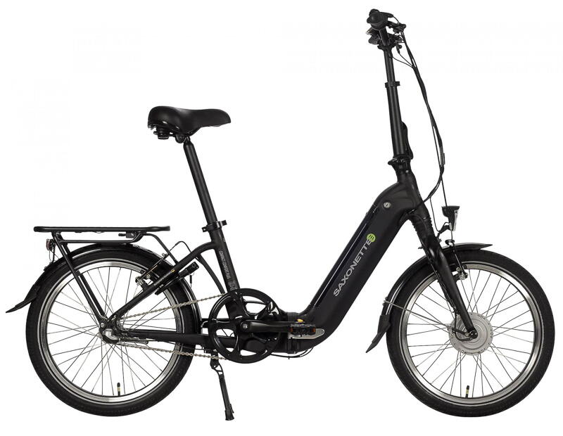 Saxonette Ragos Compact Plus 20 Zoll Falt-E-Bike 3-Gang Rücktrittbremsnabe 281Wh 7,8Ah Akku schwarz Rahmenhöhe: 42 cm